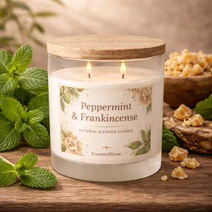 Peppermint & Frankincense Natural Scented Candle
